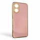 Чехол для OPPO A17k глянцевый с защитой камеры с золотой окантовкой пудровый - изображение 1