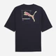 Футболка хлопковая длинная мужская Puma Graphics 69178316 2XL New Navy с принтом (4069161716379) - изображение 6