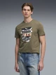 Футболка хлопковая длинная мужская Puma Graphics 69301081 S Loden Green с принтом (4069161735899) - изображение 1