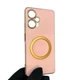 Чехол для Xiaomi POCO F5 глянцевый с защитой камеры с золотой окантовкой и кольцом MagSafe пудровый - изображение 2