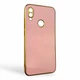 Чехол для Xiaomi Redmi Note 7 глянцевый с защитой камеры с золотой окантовкой пудровый - изображение 1