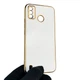 Чохол для Tecno Spark 6 Go (KE5) глянцевий із захистом камери із золотою окантовкою білий - зображення 2