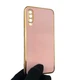 Чохол для Samsung Galaxy A50 (SM-A505F) глянцевий із захистом камери із золотою окантовкою пудровий - зображення 2