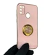 Чехол для Samsung Galaxy M21 (SM-M215F) глянцевый с защитой камеры с золотой окантовкой с кольцом-подставкой пудровый - изображение 2