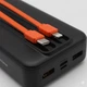 Внешний аккумулятор повербанк Power bank ACL PW-139 10000 мАч быстрая зарядка встроенные кабели Черный - изображение 10