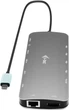 Hub USB i-tec Metal Nano 3x Display Dock Grey + Universal Charger 140 W (C31NANOTRIPLED140) - obraz 3