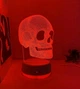 Акриловий 3D світильник нічник Череп з білою підставкою 7 кольорів - зображення 6