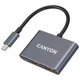 Концентратор Canyon hub DS-3 3in1 USB-C Dark Grey (CNS-TDS3) - зображення 2