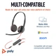 Наушники Poly BlackWire C3225 USB-C HS Stereo +3.5mm Plug +USB-C/A Adapter (Bulk) Black (8X229A6) - изображение 6