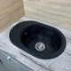 Кухонная мойка из искусственного камня/кварцевая 610х420х180мм, прямоугольная OVALE Adamant Черный металлик (49550610420) - изображение 2