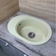Кухонная мойка из искусственного камня/кварцевая 610х420х180мм, прямоугольная OVALE Adamant Ivory Бежевый (49420610420) - изображение 2