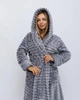Жіночий довгий махровий халат з капюшоном Сірий 2XL (П4-Al-sharpey-halat-017-02) - зображення 4