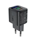 Мережевий зарядний пристрій ACEFAST A114 PD25W GaN charger (USB-A+USB-C) with digital display Black - изображение 1