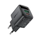 Мережевий зарядний пристрій ACEFAST A114 PD25W GaN charger (USB-A+USB-C) with digital display Black - изображение 3
