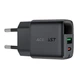 Мережевий зарядний пристрій ACEFAST A114 PD25W GaN charger (USB-A+USB-C) with digital display Black - изображение 4
