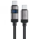 Кабель ACEFAST C15-03 USB-C to USB-C zinc alloy digital display braided charging data cable Black (6974316283720) (16311) - изображение 1
