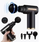 Массажер для тела Massage Gun + 4 перкуссионный насадки, ручной массажер черного цвета - изображение 1