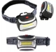 Налобний світлодіодний ліхтар COB Headlamp 3W на батарейках AAA, налобний LED ліхтар для бігу, риболовлі, кемпінгу, ремонту, туризму - зображення 1
