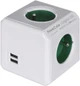 Розгалужувач мережі Power Cube Original 4 розетки 2 x USB Green (2202GN/FROUPC) - зображення 2