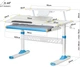 Детский стол Evo-Kids TH-310 с полкой S30 Blue (TH-310 W/BL + BD-S30 BL) - изображение 3