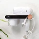 Полка с держателем для фена клеящаяся MBM HOME BP-33 WHITE/BLACK бело-черная - изображение 3