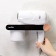 Полка с держателем для фена клеящаяся MBM HOME BP-33 WHITE/BLACK бело-черная - изображение 4