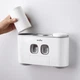 Диспенсер для зубной пасты со стаканами клеящийся MBM HOME BP-25 WHITE/GRAY серый - изображение 8