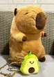 Мягкая игрушка-обнимашка Капибара коричневый 40 см с рюкзачком-авокадо и пледом внутри - изображение 3