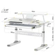 Дитячий стіл Evo-kids TH-310 з полицею Grey Білий / Сірий (TH-310 W/G + BD-S30 G) - изображение 3