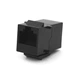 Проходной адаптер в рамку cat5e UTP, RJ-45+RJ45, Black - изображение 1