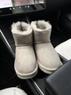 Жіночі угг Міні Замш Світло Сірі Змійка та Лак Пьятка UGG Mini Light Grey Suide Zipper (39, бежевый) - изображение 8