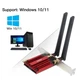 Геймерская трехдиапазонная Сетевая карта WiFi+Bluetooth 5.2 PCI-E Fenvi FV-AXE3000 2.4G/5G/6Ghz 5374 Mbps + 2 Антенны (18840) - изображение 2