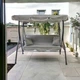 Садовые качели IdealGarden, 3‑местные, светло‑серые (металл + ткань, 172×110×154 см, 240 кг - изображение 6