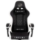 Игровое кресло Infini Five чёрно-белое ткань + металл, 126×67×44 см, 120 кг - изображение 7