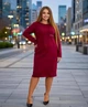 Элегантное женское платье SOLINNA Н-512 турецкая Ангора люкс Бордовый, 56 - изображение 2