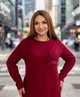 Элегантное женское платье SOLINNA Н-512 турецкая Ангора люкс Бордовый, 56 - изображение 5