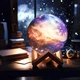 3D Світильник-нічник Галактика | 16 кольорів підсвітки, Пульт ДК та Сенсорне керування, Дерев'яна підставка - изображение 5
