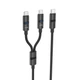Кабель для зарядки Foneng XS10 DualPower Type-C на Type-C+Type-C 60W 1.2 м 2-в-1 универсальный смарт интернет шнур для быстрой зарядки айфона iPhone телефона ноутбука смартбука повербанка роутера шнуры для ноутбуков смартфонов и планшетов черный - изображение 10