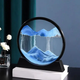 Картина 3D антистресс рамка с песком на подставке интерьерная настольная декоративная песочная круглая 16,5х17,5 см (482389-Prob) Голубой песок - изображение 2