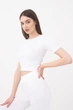 Топ с коротким рукавом и круглым вырезом Giulia CROP T-SHIRT L/XL White-bianco эластичный для йоги и фитнеса - изображение 4