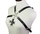 Портупея женская на грудь из искусственной кожи серая Womens PU Harness Caged Bra - изображение 3