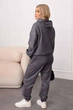 Спортивный костюм женский oversize с вышивкой из замши на дайвинге большие размеры 54-56 Графитовый - изображение 3