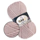 Nako Spaghetti, Пудра №10639, полушерстяная пряжа, 100 г / 60 м, 25% шерсть / 75% акрил, для шапок, снудов, объемных джемперов и кардиганов - изображение 1