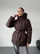 Женская зимняя куртка с капюшоном и поясом K&ML 61 M ( 46 - 48 ) Коричневий ( 61 - 02 ) - изображение 4