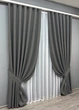 Комплект готовых штор VR-Textil Лен-блэкаут № 1220ш Серый 150х270см 2 шт (33-0038) - изображение 3