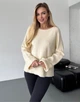 Свитер с пуговицами на рукавах 111809 One size Бежевый - изображение 1