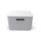 Ящик для хранения с крышкой MBM HOME FH-13/FH-16 GRAY пластиковый серый - изображение 2
