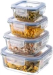 Набір контейнерів для їжі Kadax скляні з кришками та ущільнювачами 4 шт (5903699483213) - зображення 1