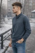 Чоловіче поло сірий з довгим рукавом бавовна95% 2XL - зображення 2
