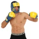 Перчатки боксерские кожаные на липучке Fistrage Fight Gear 7828 размер 12 унций Blue-Yellow - изображение 8